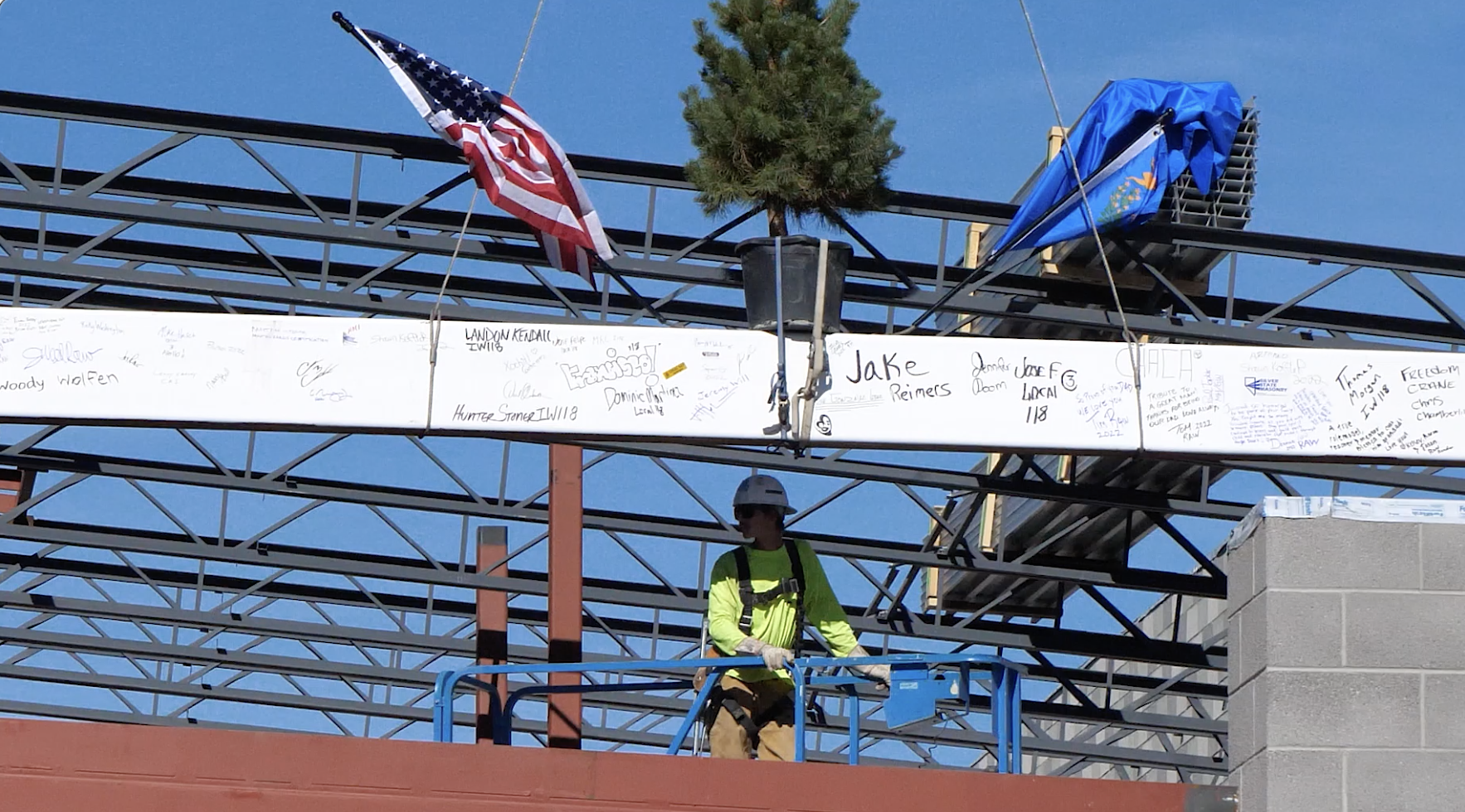  steel beam during construction
